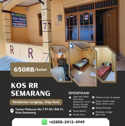 Kos Murah Semarang - KOST RR  Taman Pleburan