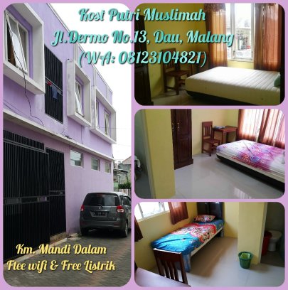 Kost Putri Kmr Mandi Dalam sekitar UMM-3