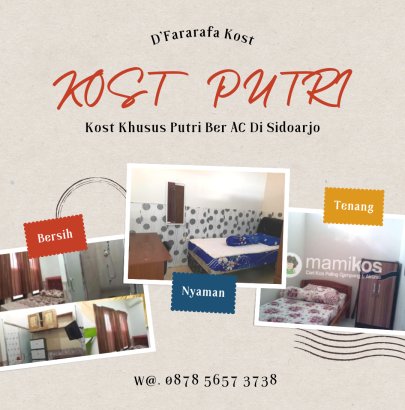 KOST KARYAWATI KHUSUS PUTRI D'FARARAFA KOST SIDOARJO