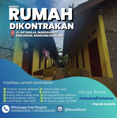 Rumah di kontrakan bangunan kokoh Wilayah Banjaran Bandung Selatan Jawa Barat