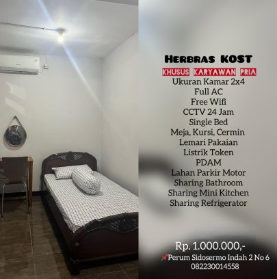 Kost Murah Fasilitas Mewah Dekat Surabaya Timur dan Selatan