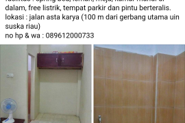 Kost cowok 100 m di depan UIN Suska Riau 