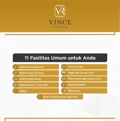 Kost Vince Residence - Kos Baru dekat Hayam Wuruk Gajah Mada Harmoni