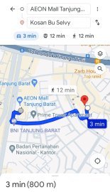 Kos nyaman 5 menit Mall Aeon Tj Barat