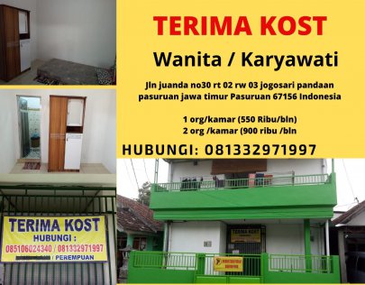 Terima Kost Putri di Pandaan