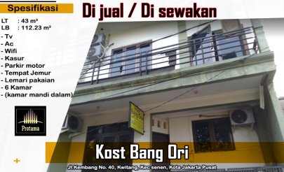 Di jual / Di sewakan Kost Bang Ori