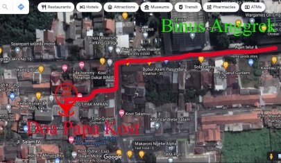 KOST 500 METER BELAKANG BINUS ANGGREK 