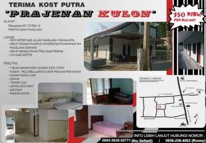 KOST PUTRA 350RB